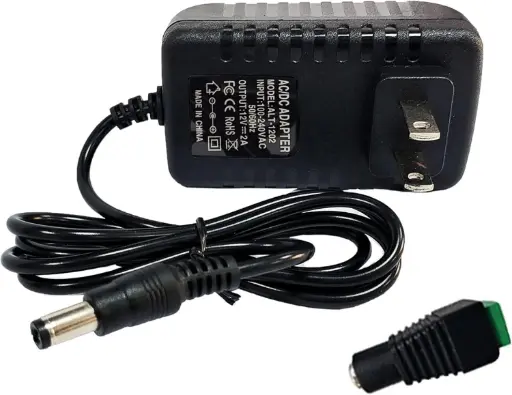 Adaptateur secteur 12 V 2A, entrée AC 100-240 V vers sortie DC 12 V, alimentation électrique transformateur chargeur mural pour lumière DC12V, caméra de sécurité CCTV.