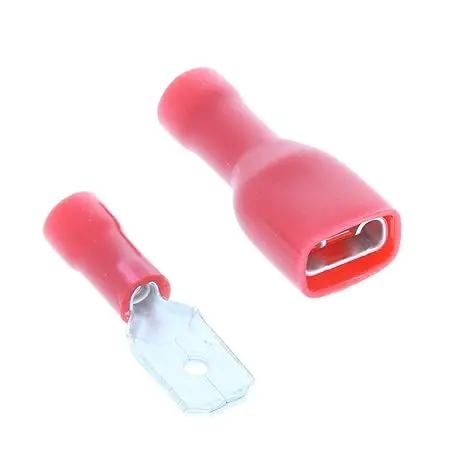 Cosses à sertir isolées 6,3 mm pour câblage électrique et audio, câbles ou fils – 50 x femelles et 50 x mâles