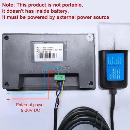 HM1043W016 : Système de mesure et d'enregistrement pour capteur de sol (Humidité, Température, EC, pH) avec écran tactile IHM