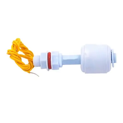Interrupteur à flotteur horizontal pour niveau d’eau (montage par le bas) – Longueur 52 mm – En polypropylène (PP)