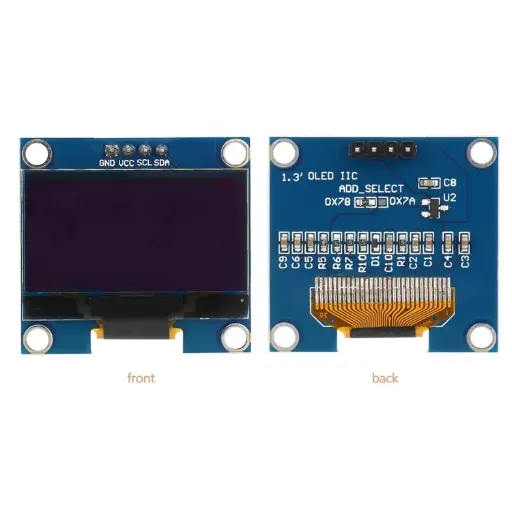 Module d’affichage OLED 1,3 pouces, résolution 128×64, contrôleur SSD, compatible 3,3 V / 5 V.