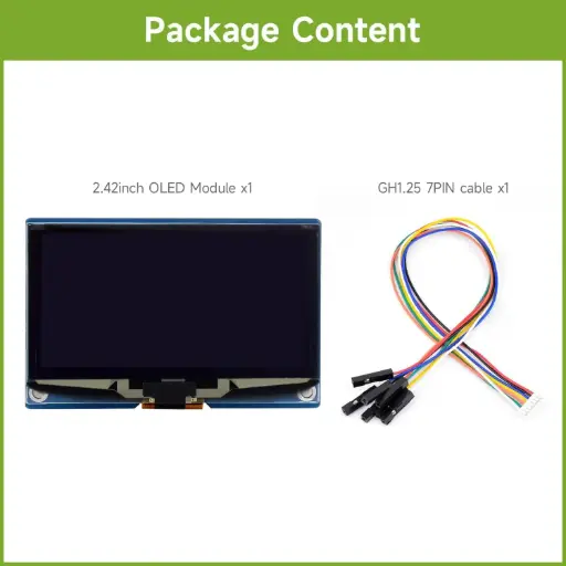 Module d’affichage OLED 2,42 pouces, panneau 128 × 64, interfaces SPI / I²C