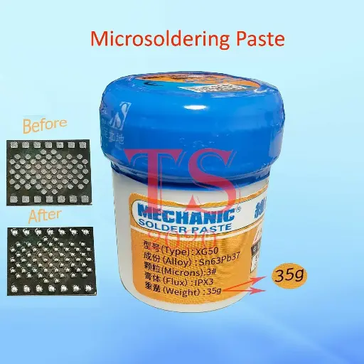 Pâte à souder SMT sans plomb à basse température - Point de fusion 183°C - 35 g