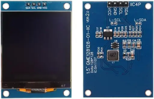 SH1107 1,5", Module d’affichage TFT, 128 × 128, interface IIC/I2C