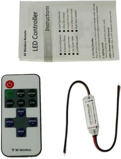 12V-24 V, Mini contrôleur RF LED avec télécommande 10 touches
