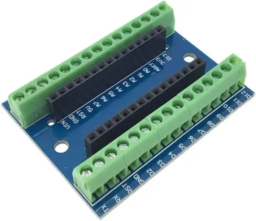 Shield d'Extension IO pour Arduino Nano V3.0 – Plaque d'Expansion Terminal Contrôleur Simple pour Nano, AVR ATMEGA328P