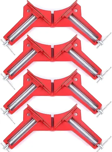 Équerres à angle droit 90° – Lot de 4 pour menuiserie, serre-joints d’angle réglables pour cadres photo, soudure, aquariums, meubles, étagères, outil manuel DIY